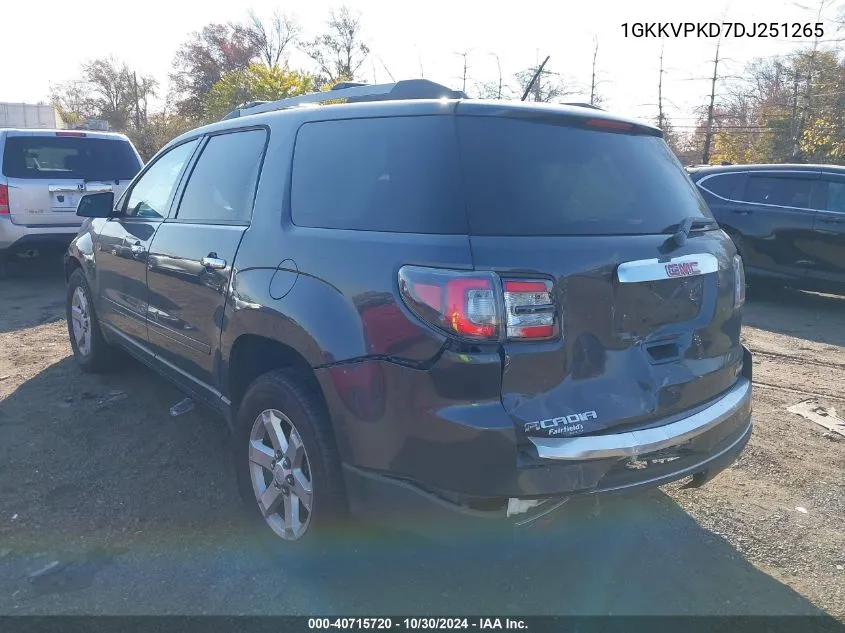 2013 GMC Acadia Sle-2 VIN: 1GKKVPKD7DJ251265 Lot: 40715720