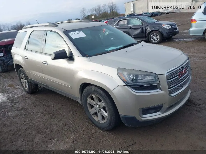 2013 GMC Acadia Sle-2 VIN: 1GKKRPKD3DJ170610 Lot: 40779292