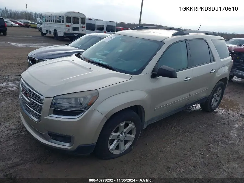 2013 GMC Acadia Sle-2 VIN: 1GKKRPKD3DJ170610 Lot: 40779292