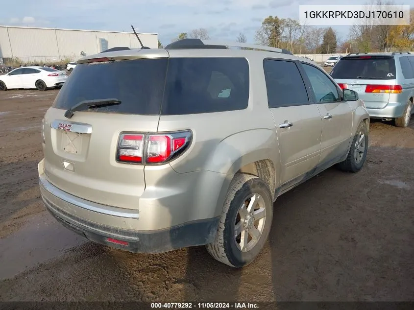 2013 GMC Acadia Sle-2 VIN: 1GKKRPKD3DJ170610 Lot: 40779292