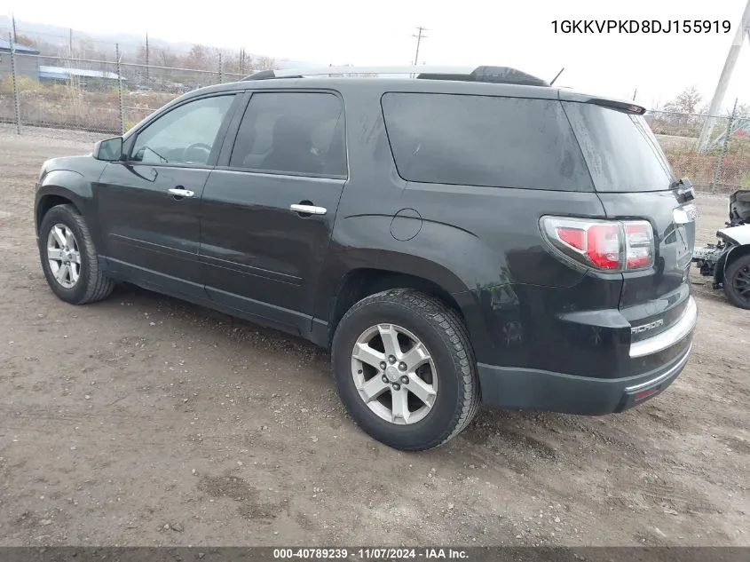 2013 GMC Acadia Sle-2 VIN: 1GKKVPKD8DJ155919 Lot: 40789239