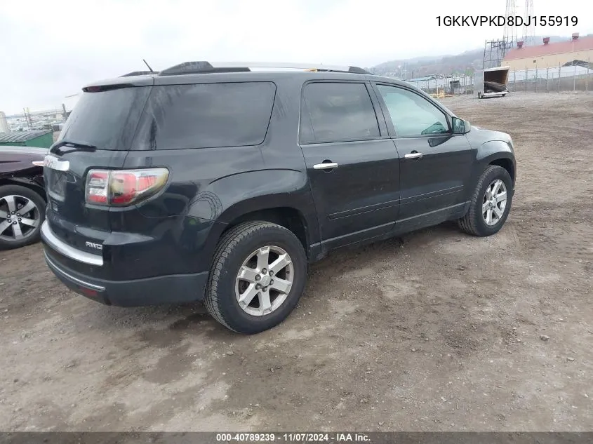 2013 GMC Acadia Sle-2 VIN: 1GKKVPKD8DJ155919 Lot: 40789239