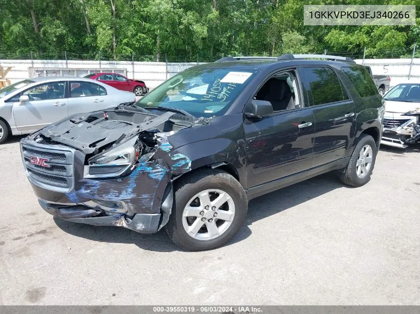 2014 GMC Acadia Sle-2 VIN: 1GKKVPKD3EJ340266 Lot: 39550319