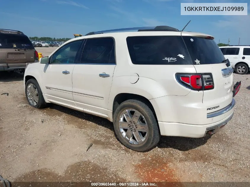 1GKKRTKDXEJ109989 2014 GMC Acadia Denali