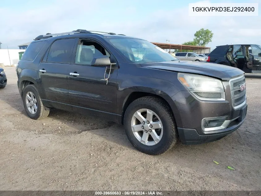 2014 GMC Acadia Sle-2 VIN: 1GKKVPKD3EJ292400 Lot: 39650683