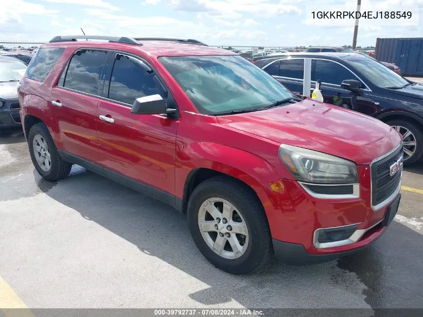 2014 GMC Acadia Sle-2 VIN: 1GKKRPKD4EJ188549 Lot: 39792737