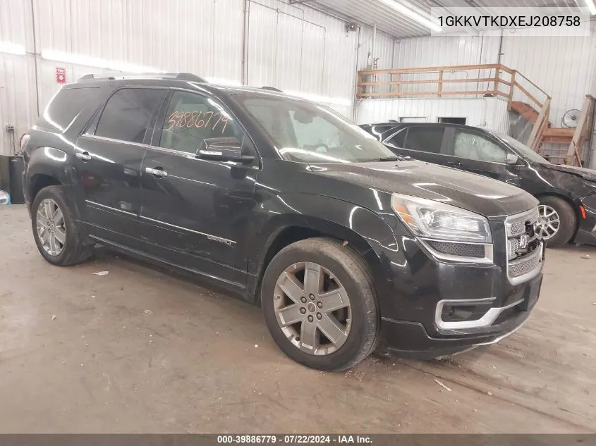 1GKKVTKDXEJ208758 2014 GMC Acadia Denali