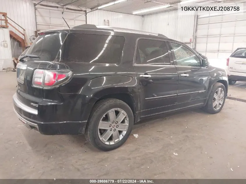 1GKKVTKDXEJ208758 2014 GMC Acadia Denali