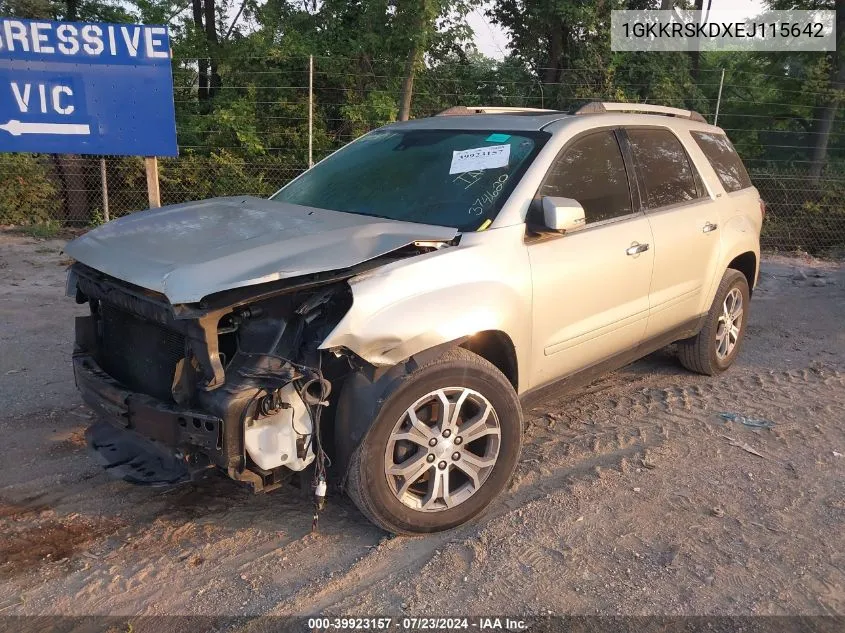 2014 GMC Acadia Slt-2 VIN: 1GKKRSKDXEJ115642 Lot: 39923157