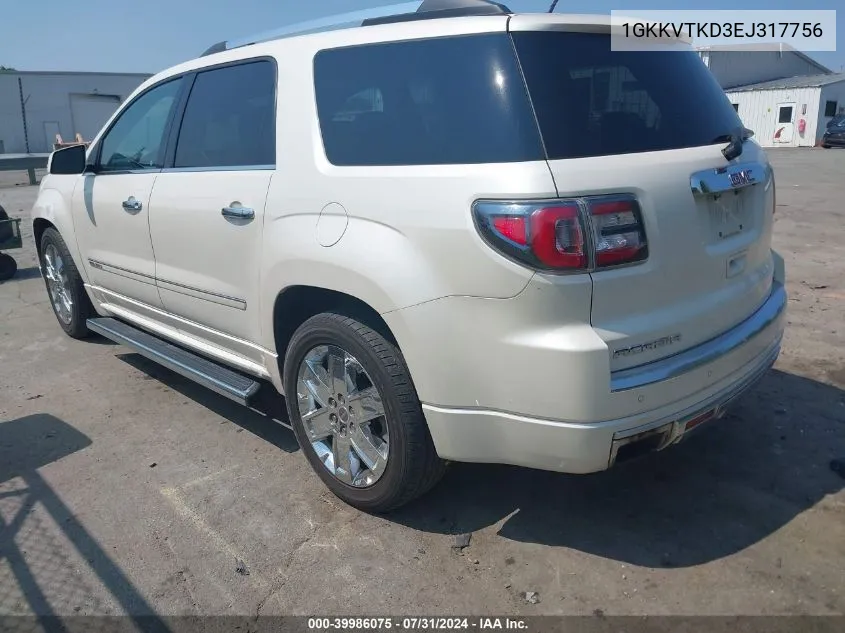 1GKKVTKD3EJ317756 2014 GMC Acadia Denali