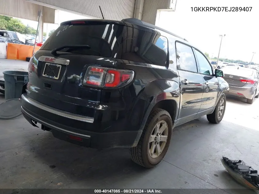 1GKKRPKD7EJ289407 2014 GMC Acadia Sle