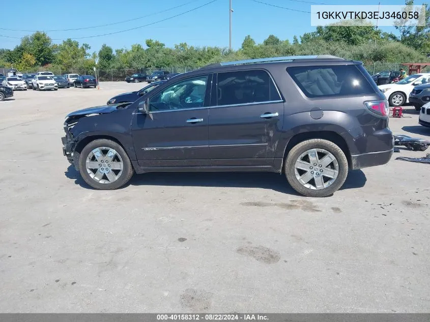 1GKKVTKD3EJ346058 2014 GMC Acadia Denali