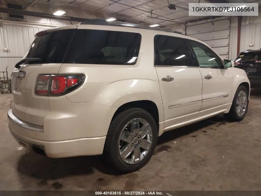 1GKKRTKD7EJ106564 2014 GMC Acadia Denali