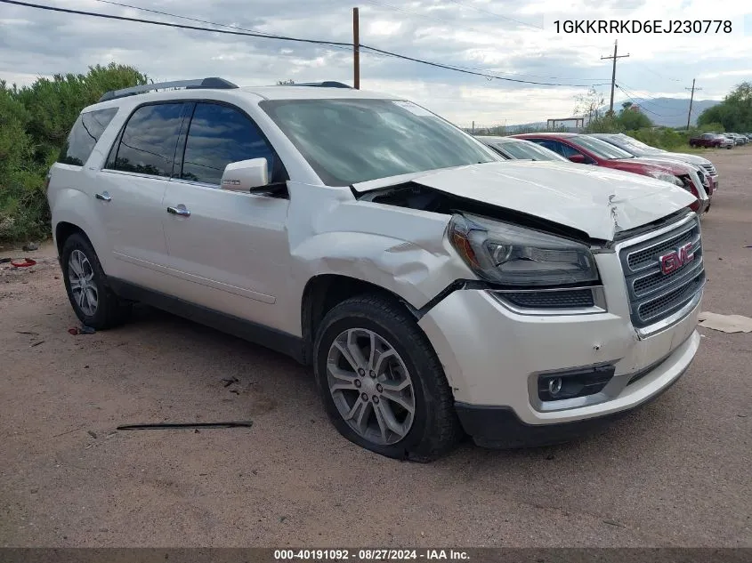 2014 GMC Acadia Slt-1 VIN: 1GKKRRKD6EJ230778 Lot: 40191092