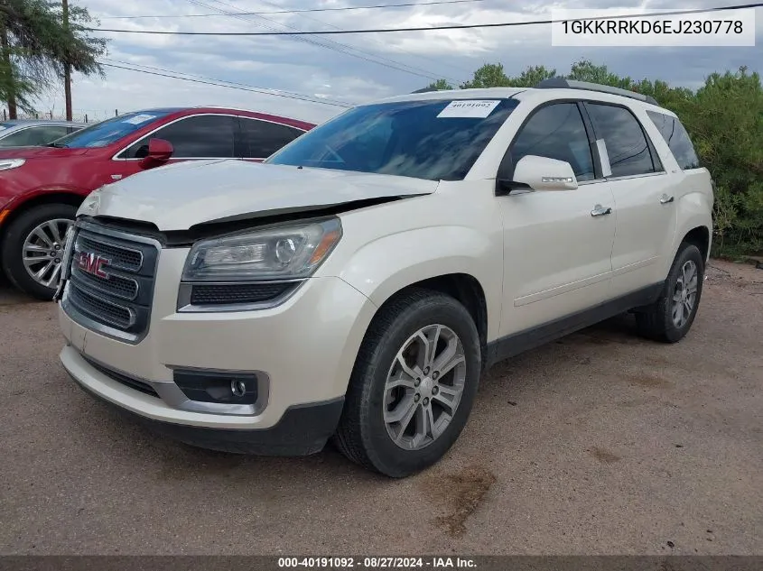 2014 GMC Acadia Slt-1 VIN: 1GKKRRKD6EJ230778 Lot: 40191092