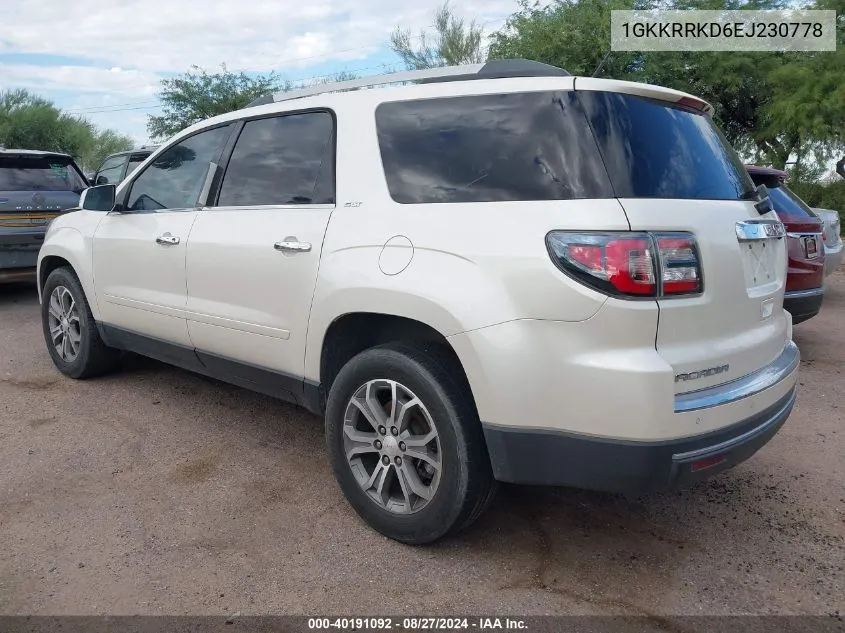 2014 GMC Acadia Slt-1 VIN: 1GKKRRKD6EJ230778 Lot: 40191092