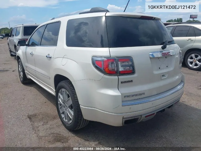 2014 GMC Acadia Denali VIN: 1GKKRTKD0EJ121472 Lot: 40223084