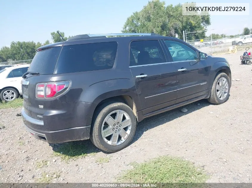 2014 GMC Acadia Denali VIN: 1GKKVTKD9EJ279224 Lot: 40250683