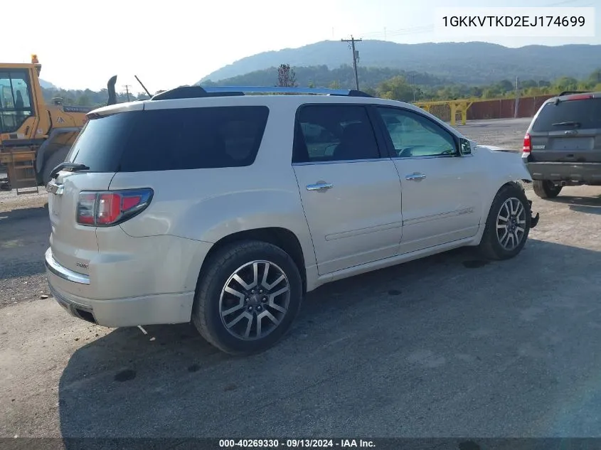 1GKKVTKD2EJ174699 2014 GMC Acadia Denali