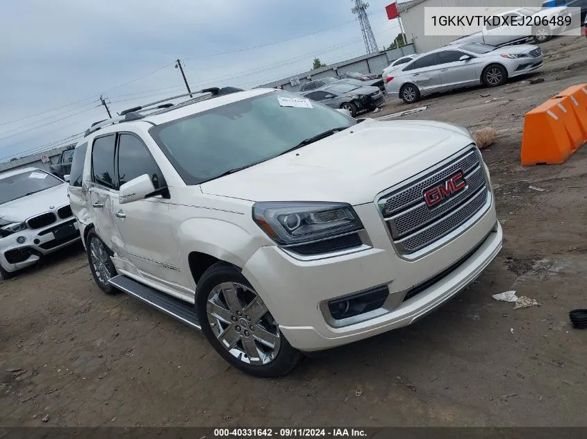 2014 GMC Acadia Denali VIN: 1GKKVTKDXEJ206489 Lot: 40331642