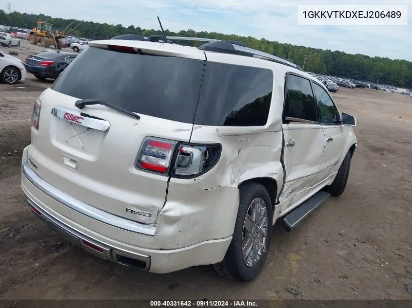 2014 GMC Acadia Denali VIN: 1GKKVTKDXEJ206489 Lot: 40331642