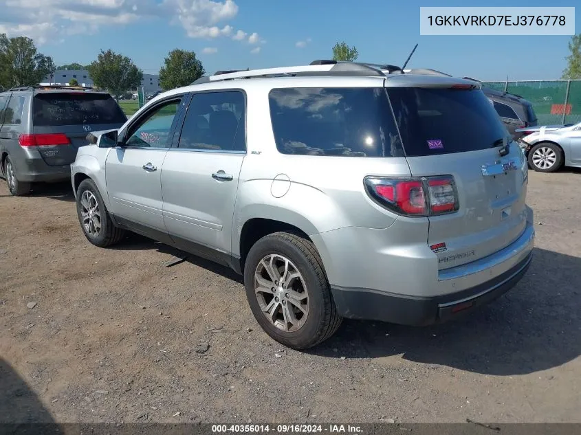 2014 GMC Acadia Slt-1 VIN: 1GKKVRKD7EJ376778 Lot: 40356014