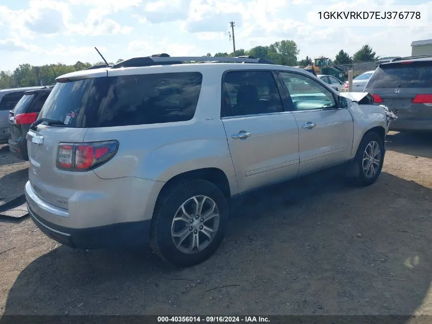 2014 GMC Acadia Slt-1 VIN: 1GKKVRKD7EJ376778 Lot: 40356014