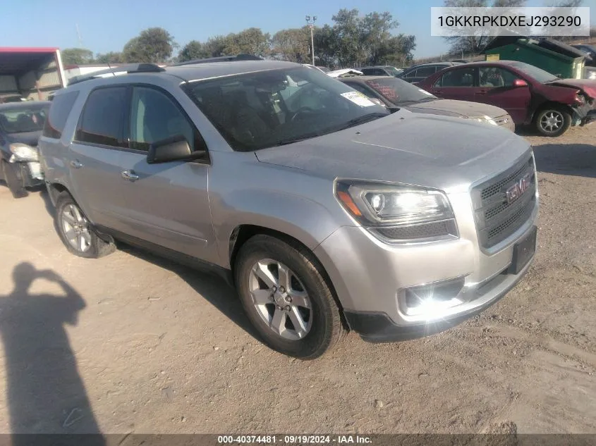 2014 GMC Acadia Sle-2 VIN: 1GKKRPKDXEJ293290 Lot: 40374481