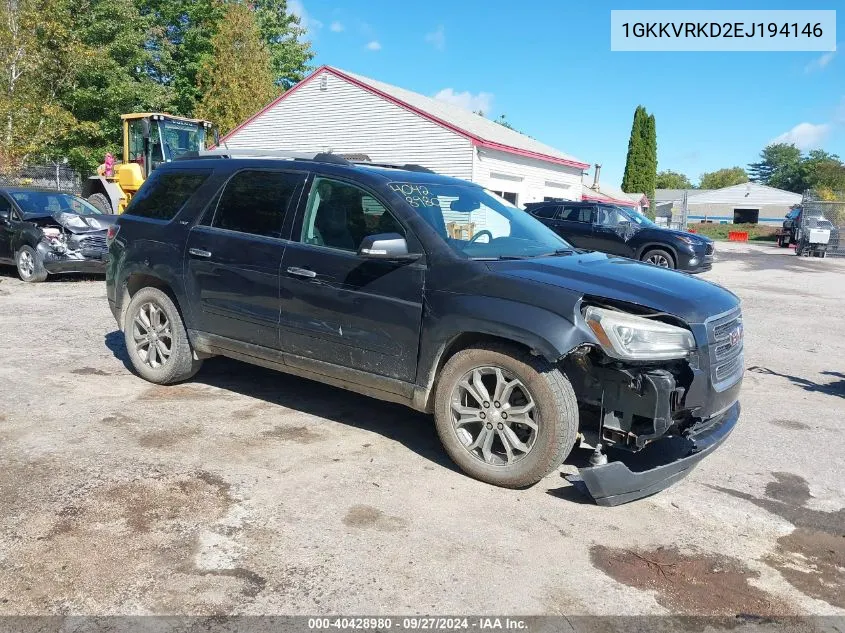 2014 GMC Acadia Slt-1 VIN: 1GKKVRKD2EJ194146 Lot: 40428980