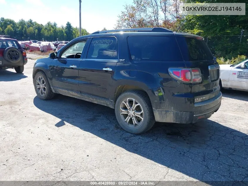 2014 GMC Acadia Slt-1 VIN: 1GKKVRKD2EJ194146 Lot: 40428980