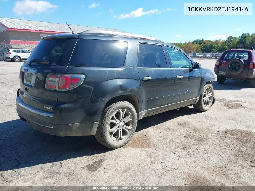 2014 GMC Acadia Slt-1 VIN: 1GKKVRKD2EJ194146 Lot: 40428980