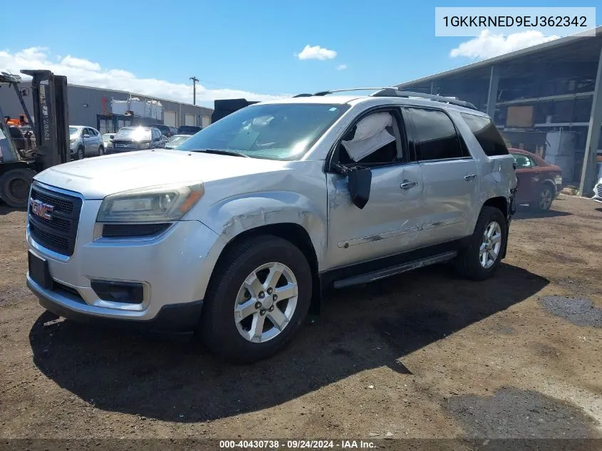 2014 GMC Acadia Sle-1 VIN: 1GKKRNED9EJ362342 Lot: 40430738