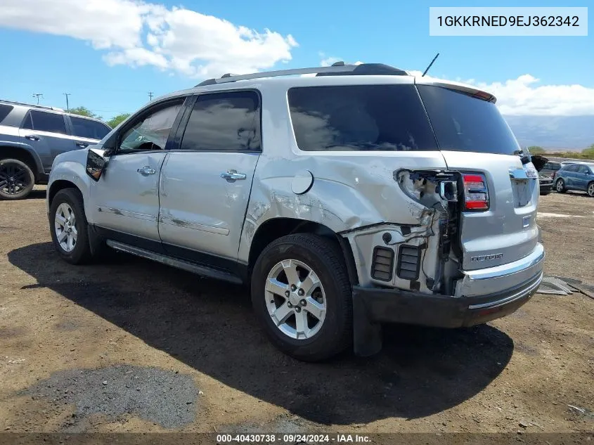 2014 GMC Acadia Sle-1 VIN: 1GKKRNED9EJ362342 Lot: 40430738