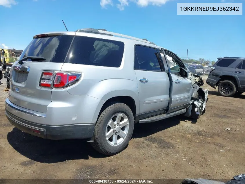 2014 GMC Acadia Sle-1 VIN: 1GKKRNED9EJ362342 Lot: 40430738