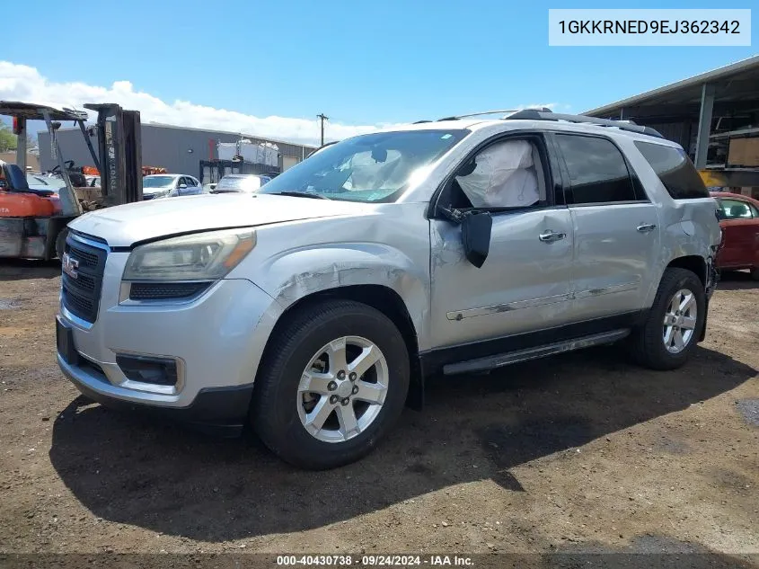 2014 GMC Acadia Sle-1 VIN: 1GKKRNED9EJ362342 Lot: 40430738