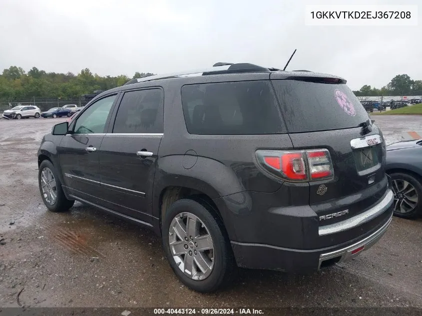 2014 GMC Acadia Denali VIN: 1GKKVTKD2EJ367208 Lot: 40443124