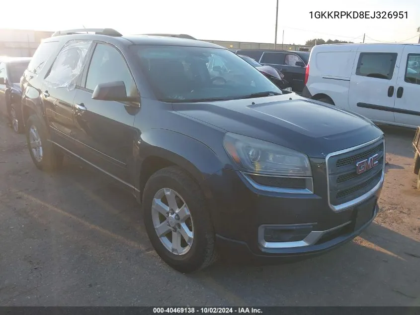 2014 GMC Acadia Sle-2 VIN: 1GKKRPKD8EJ326951 Lot: 40469138