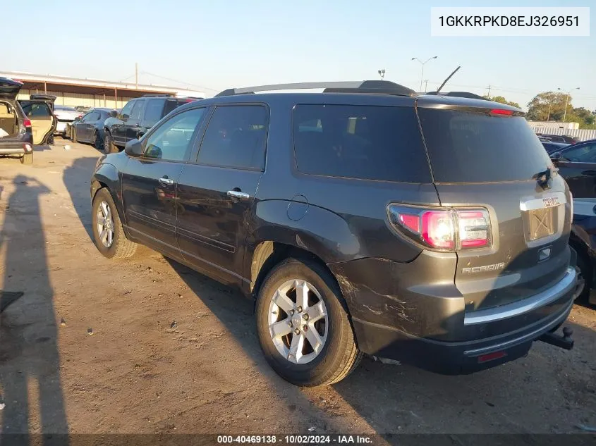 2014 GMC Acadia Sle-2 VIN: 1GKKRPKD8EJ326951 Lot: 40469138