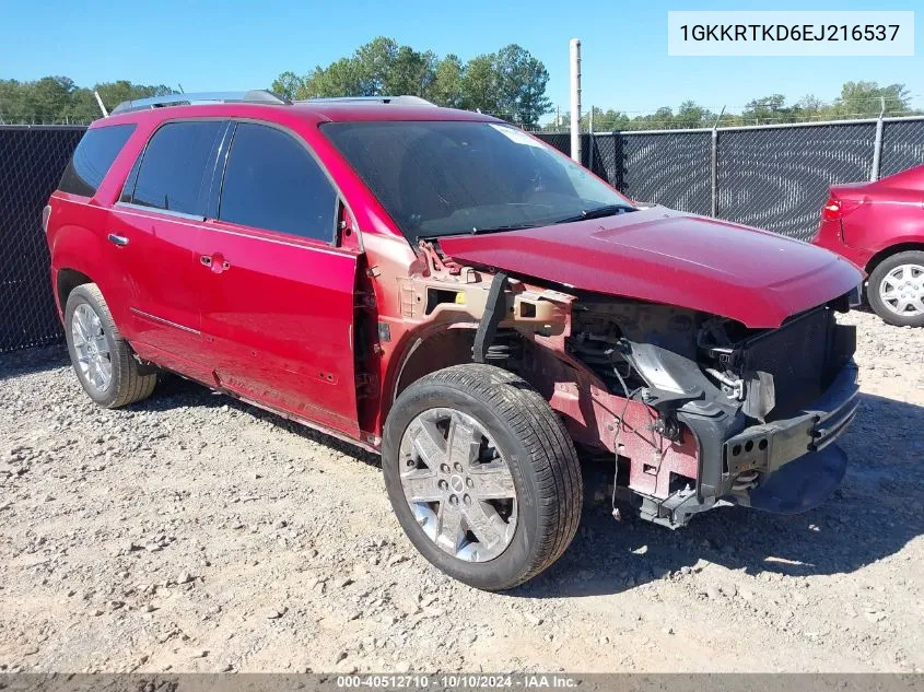 2014 GMC Acadia Denali VIN: 1GKKRTKD6EJ216537 Lot: 40512710