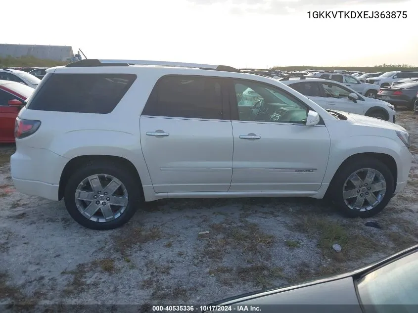 2014 GMC Acadia Denali VIN: 1GKKVTKDXEJ363875 Lot: 40535336