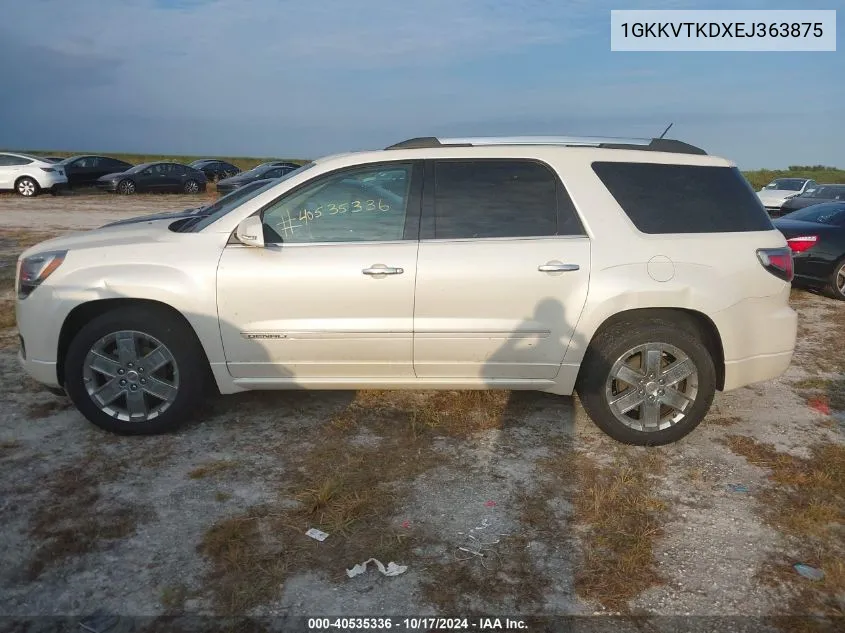 2014 GMC Acadia Denali VIN: 1GKKVTKDXEJ363875 Lot: 40535336