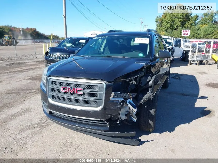 2014 GMC Acadia Sle-2 VIN: 1GKKRPKD7EJ212357 Lot: 40604519