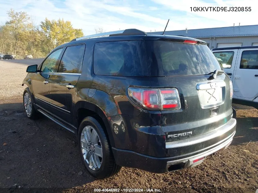 2014 GMC Acadia Denali VIN: 1GKKVTKD9EJ320855 Lot: 40646982