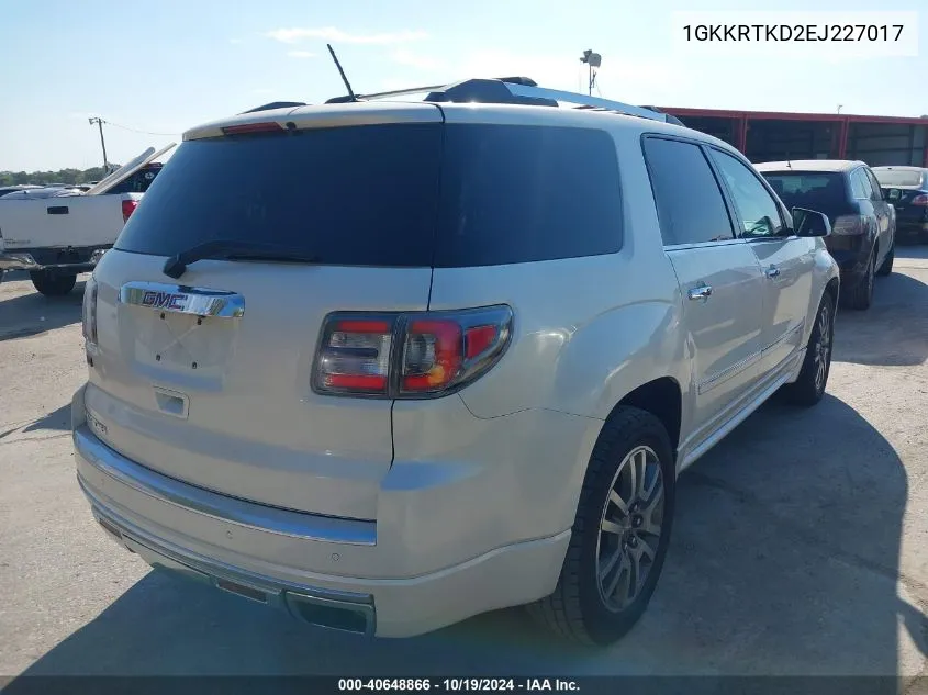 1GKKRTKD2EJ227017 2014 GMC Acadia Denali