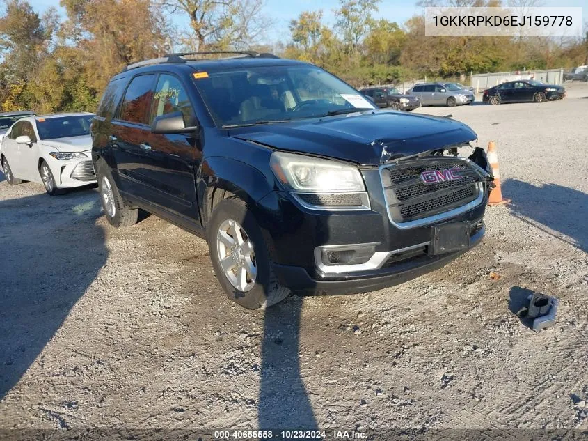 2014 GMC Acadia Sle-2 VIN: 1GKKRPKD6EJ159778 Lot: 40655558