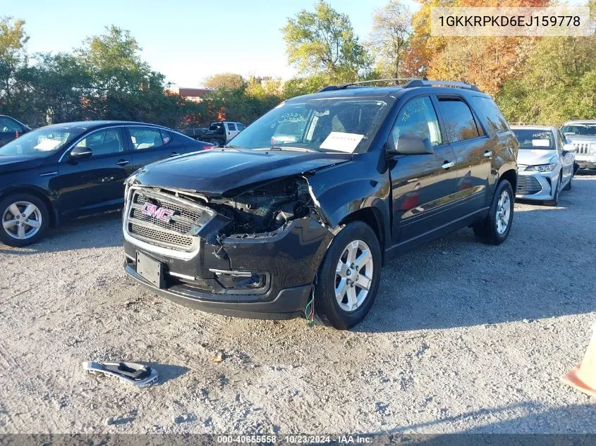 2014 GMC Acadia Sle-2 VIN: 1GKKRPKD6EJ159778 Lot: 40655558