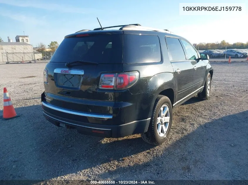 2014 GMC Acadia Sle-2 VIN: 1GKKRPKD6EJ159778 Lot: 40655558