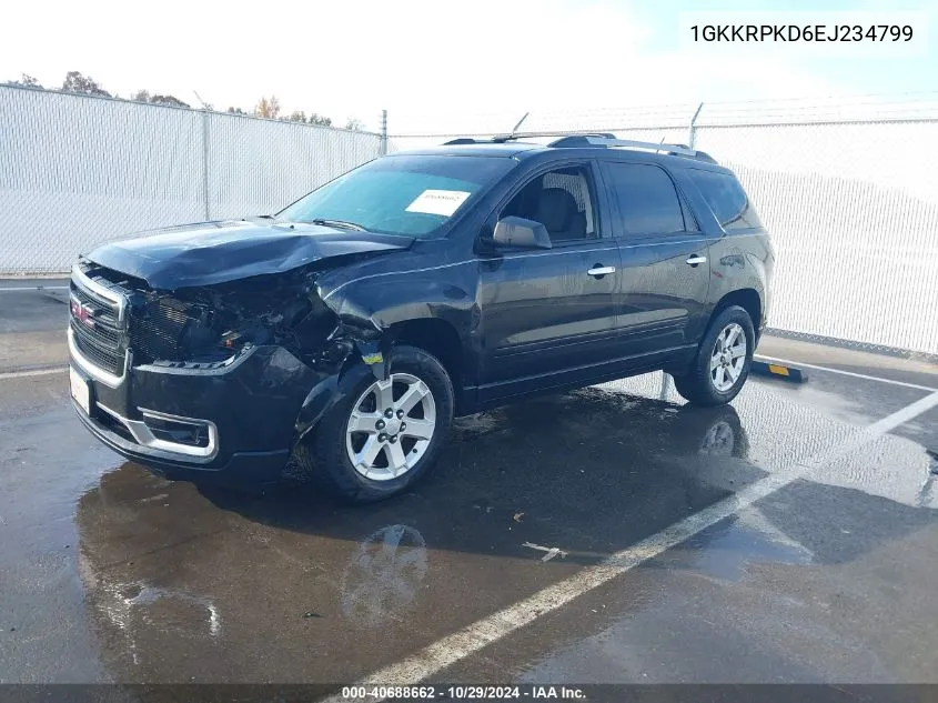 2014 GMC Acadia Sle-2 VIN: 1GKKRPKD6EJ234799 Lot: 40688662