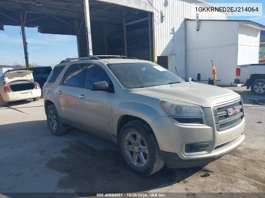 2014 GMC Acadia Sle-1 VIN: 1GKKRNED2EJ214064 Lot: 40694881