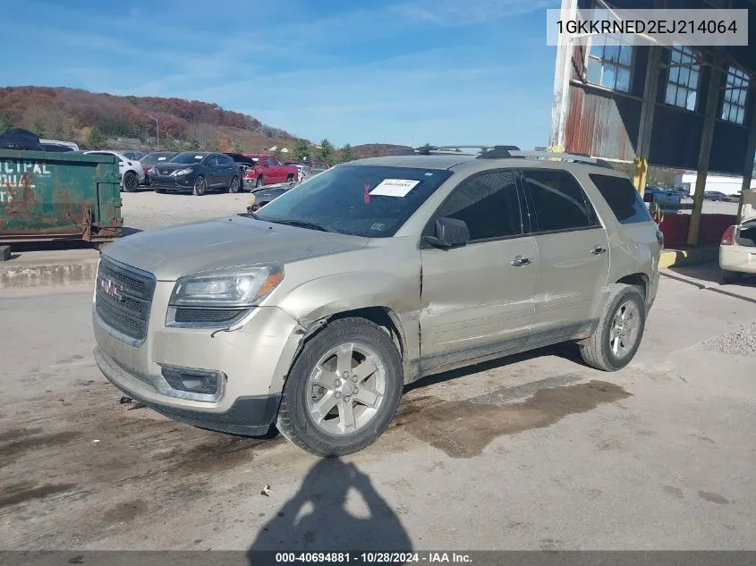 2014 GMC Acadia Sle-1 VIN: 1GKKRNED2EJ214064 Lot: 40694881